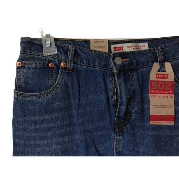 Levi's Boys 502  Regular Fit Taper Jeans  Sz‎ 18 Reg 29x29 NWT - Picture 3 of 7